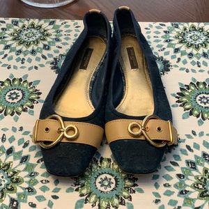 Blue Denim Monogram Flats